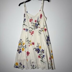 Old Navy Sundress Floral Cream Medium NWT Adjustable Spaghetti Straps Lined